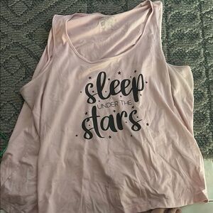Pink and Black Relaxed Sleeveless Tank Top